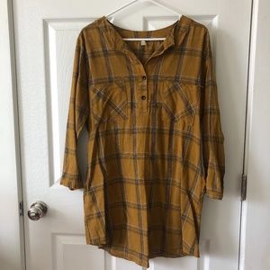 Plaid mustard yellow dress